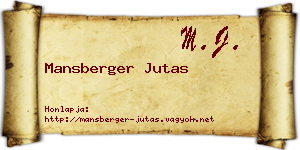 Mansberger Jutas névjegykártya